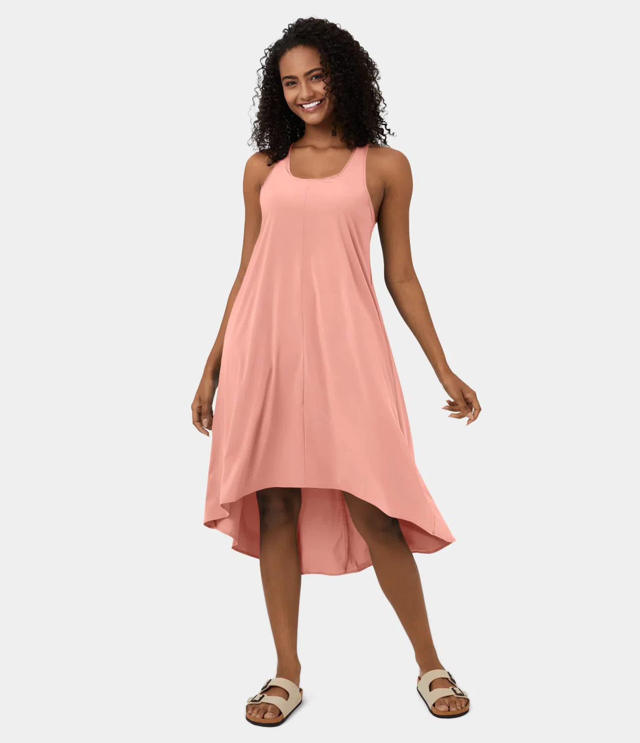 Midi Casual Dress With Backless Racerback And Side Pocket-My Comfy BlouseMidi Casual Dress With Backless Racerback And Side Pocket - Image 37