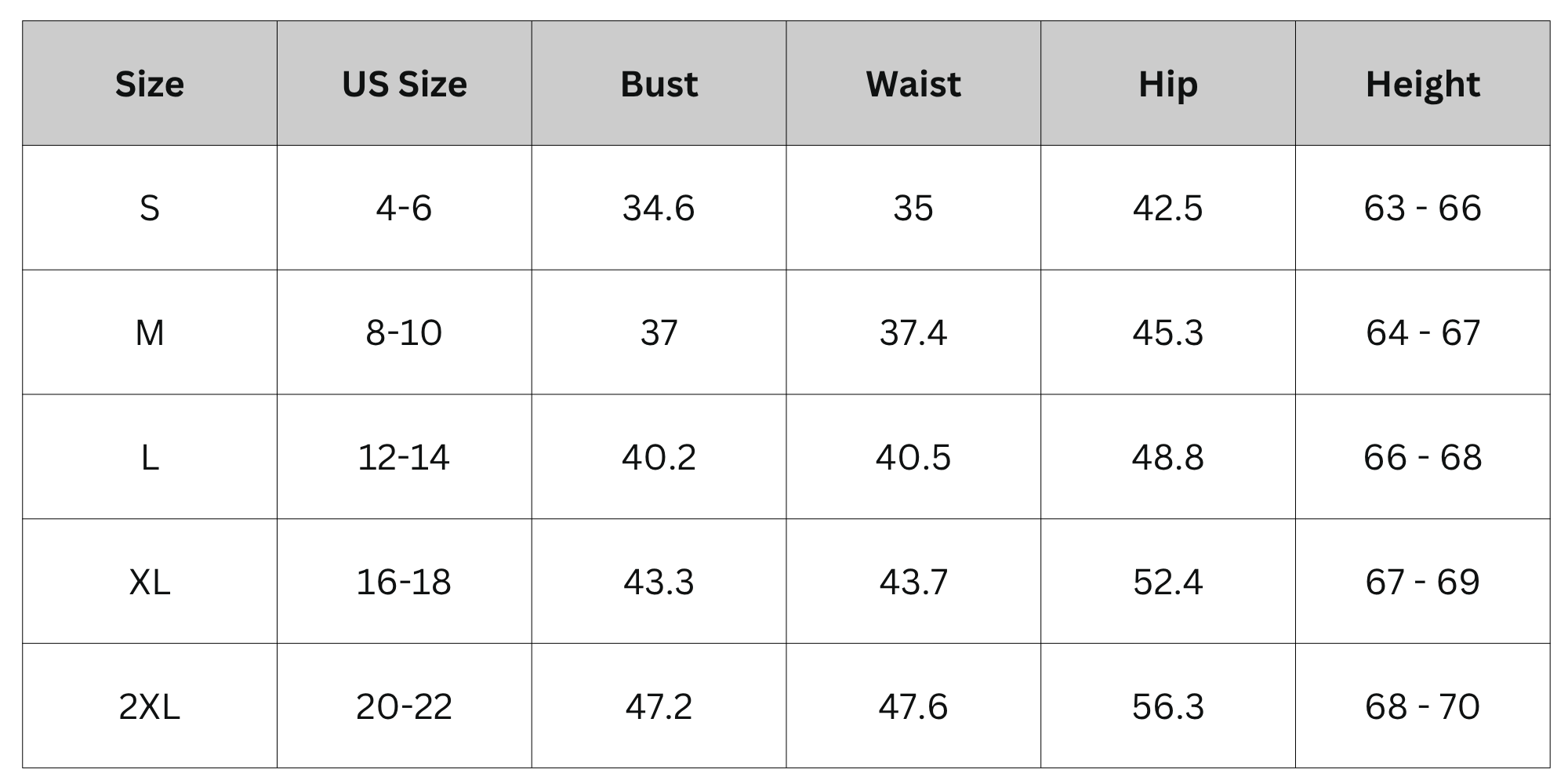 Size Chart