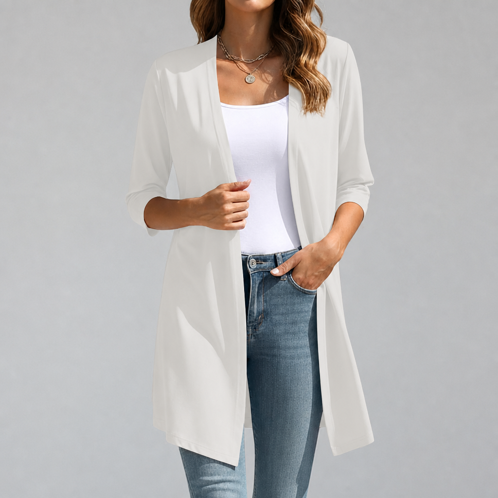 Summer Lightweight Longline Open Front Cardigan for Women