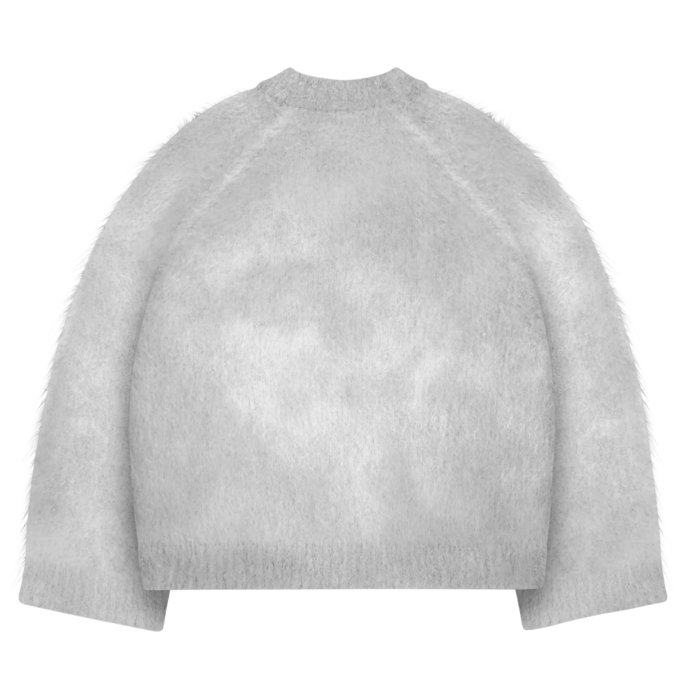 Soft Mohair Knit Sweater With Reversible Textures-My Comfy Blouse
