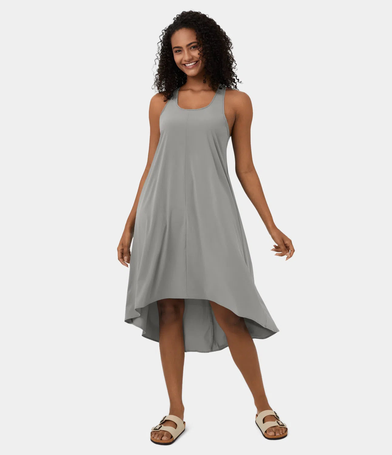 Midi Casual Dress With Backless Racerback And Side Pocket-My Comfy BlouseMidi Casual Dress With Backless Racerback And Side Pocket - Image 40