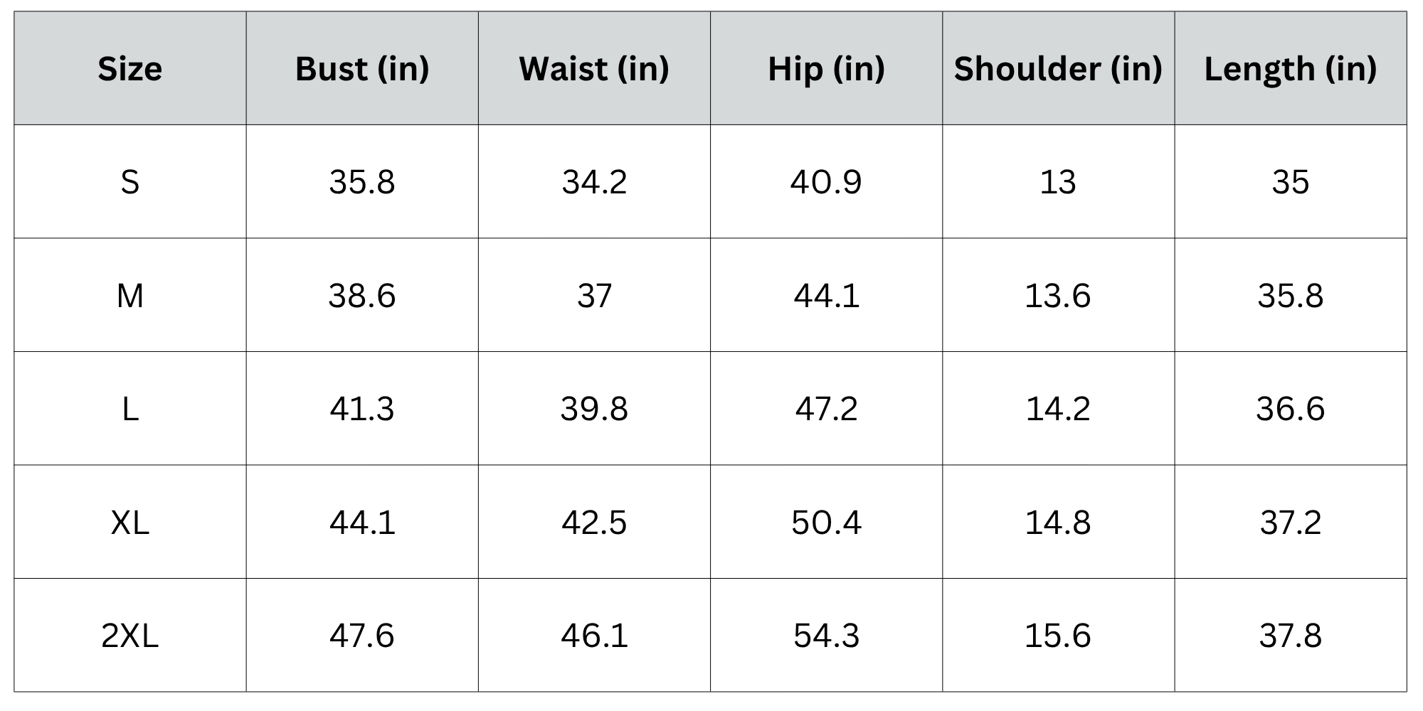 Size Chart
