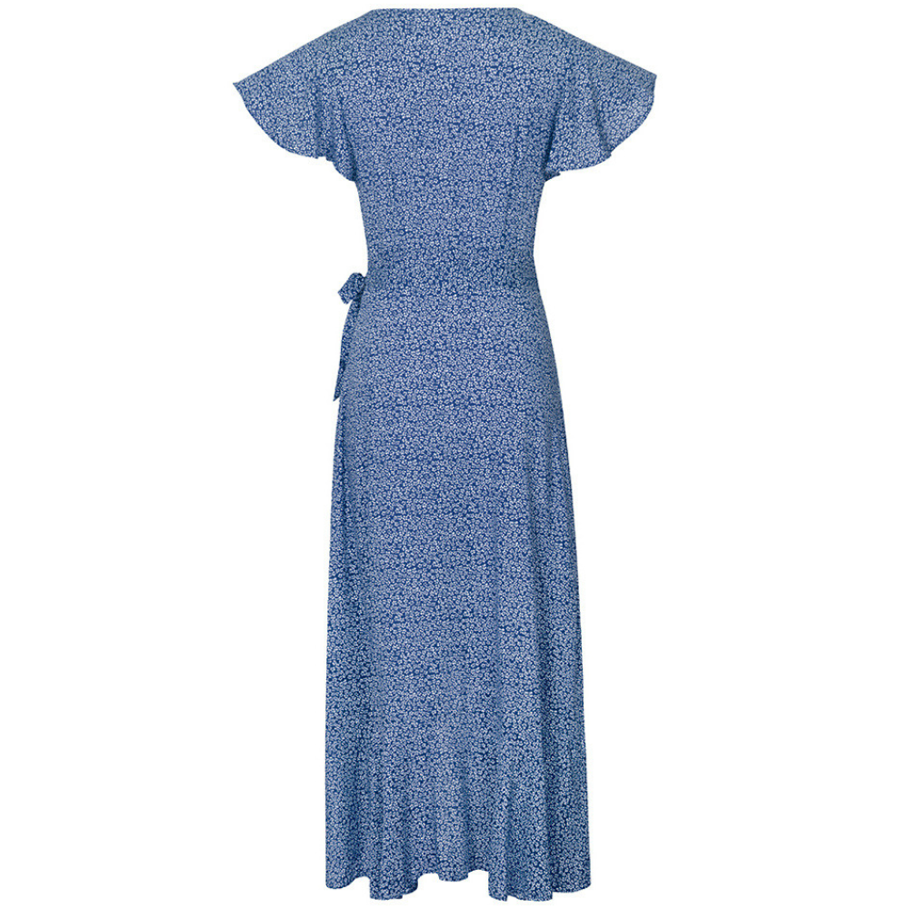 Wrapped Around Ruffled Boho Floral Print Maxi Dress-My Comfy Blouse