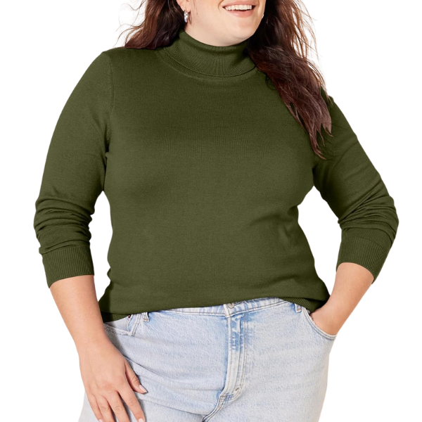 Womens Classic-Fit Lightweight Long-Sleeve Turtleneck Sweater