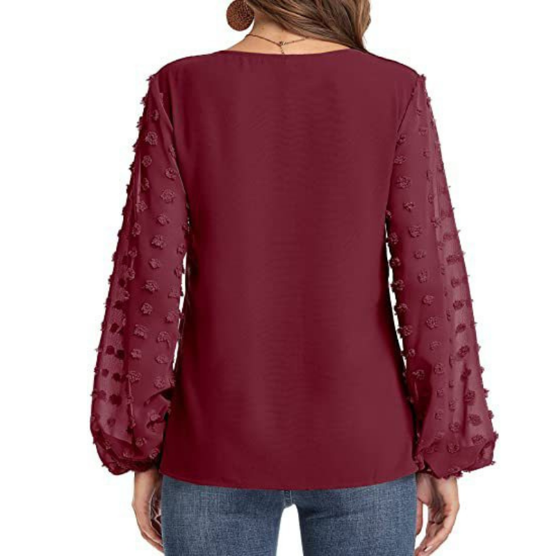 Long Dots Sleeves Blouse-My Comfy Blouse
