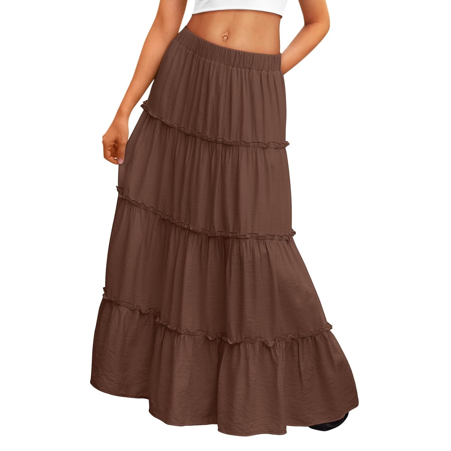 Boho Maxi Vacation Skirt With Pockets For Women
