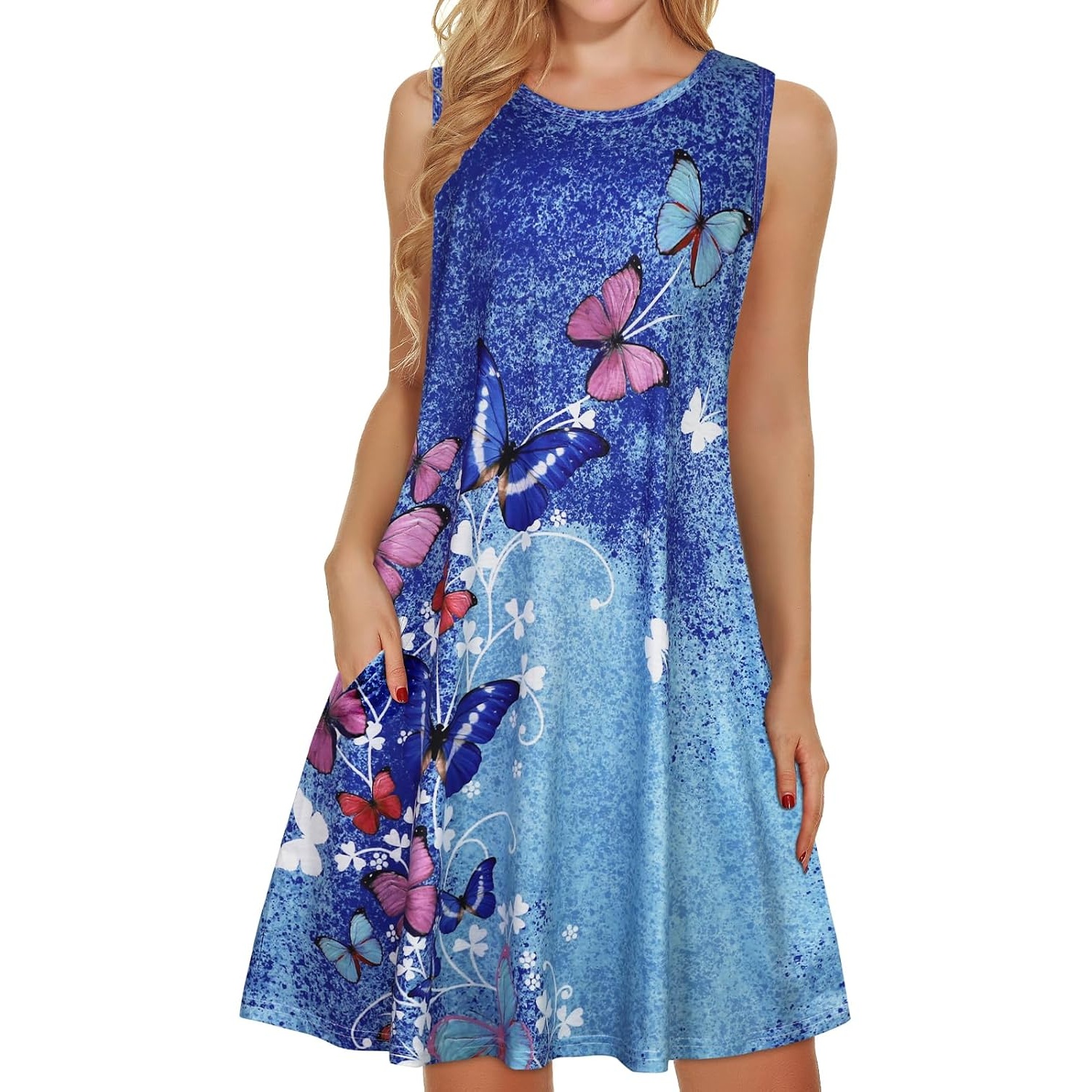 Casual Loose Fit Beach Dress With Pockets For Women