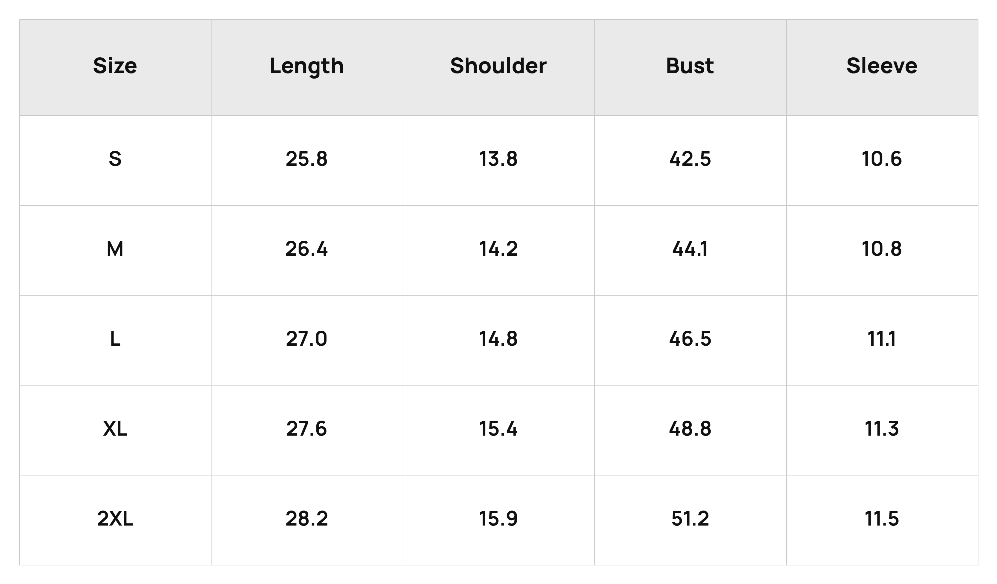 Size Chart