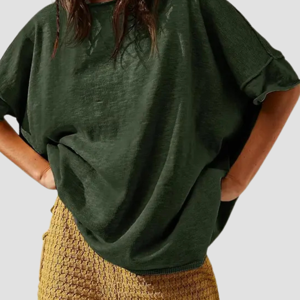 Loose Fit Short Sleeve Oversized Summer Tunic Top