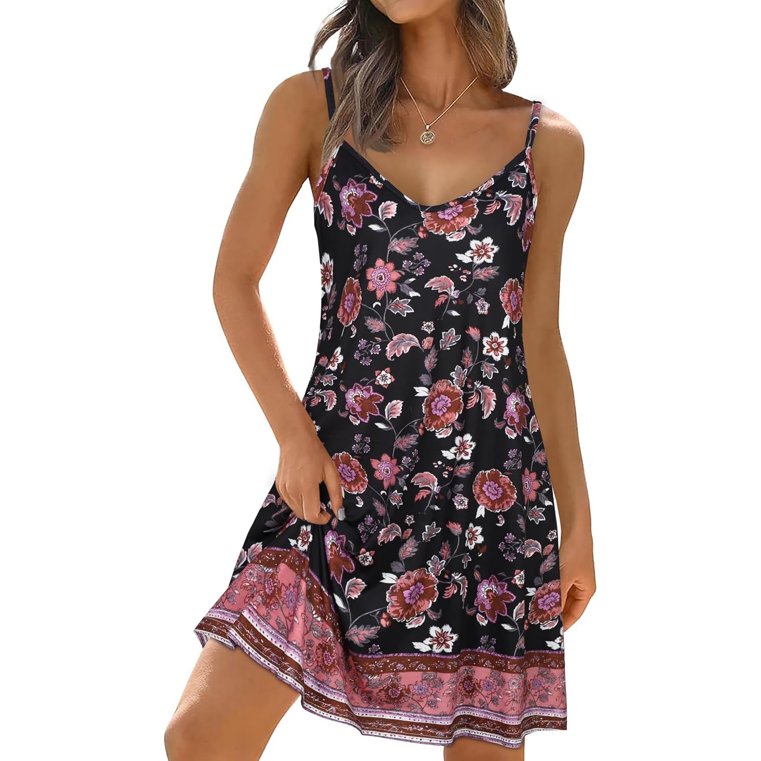 Casual Sleeveless Spaghetti Beach Sundress For Women