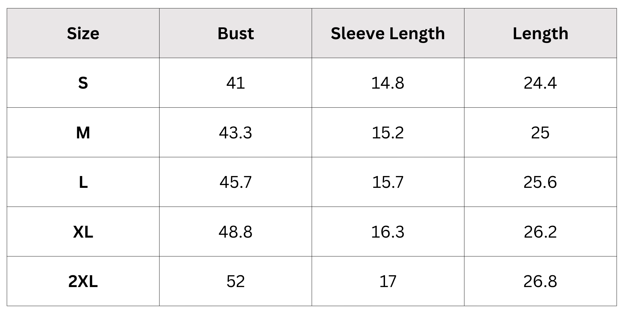 Size Chart