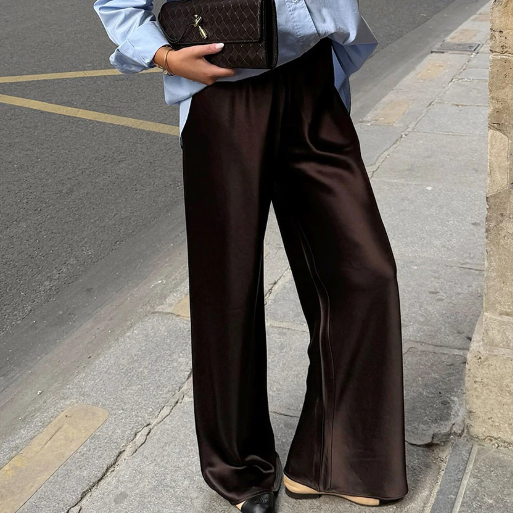 Wide Fit High Rise Long Pants For Women