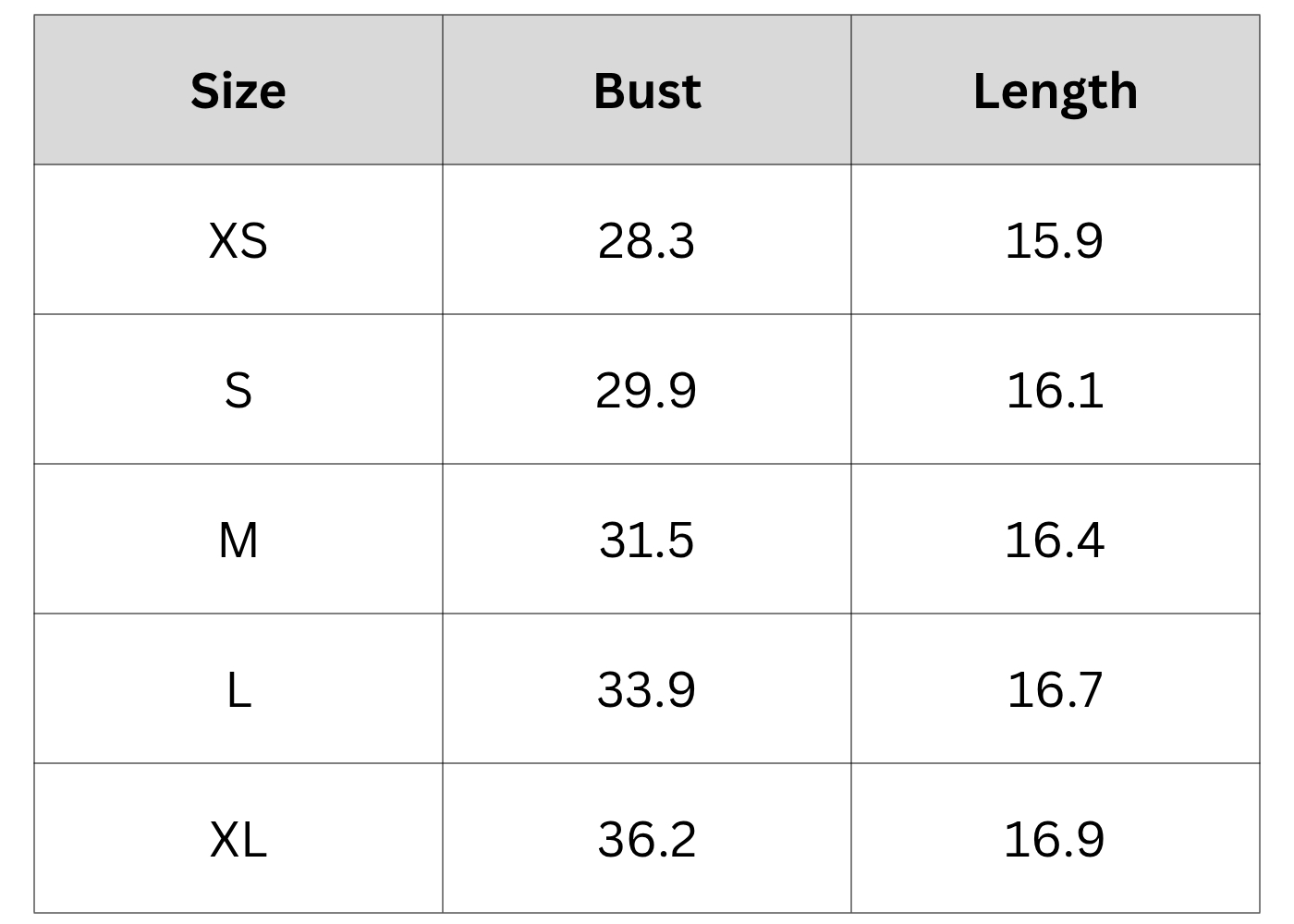 Size Chart