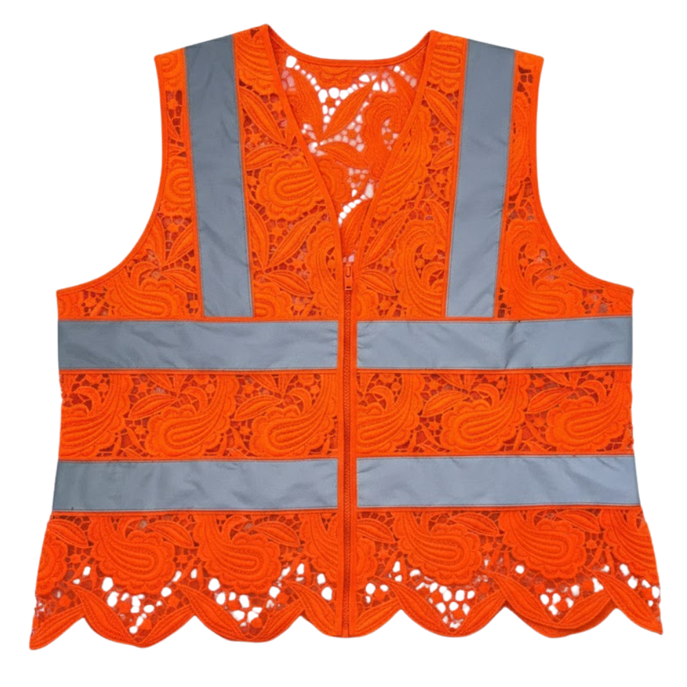 Lace Reflective Vest With Zipper