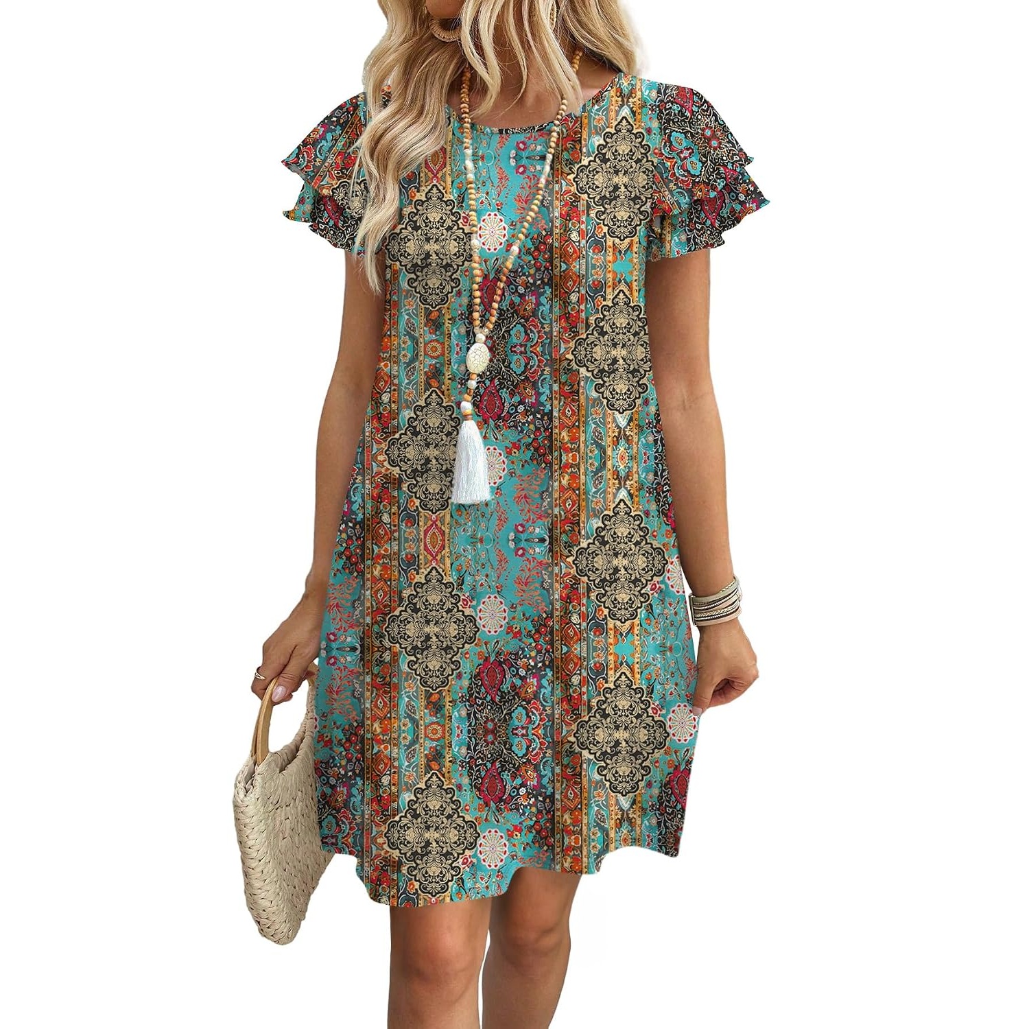 Loose Ruffle Sleeve Summer Dress For Women