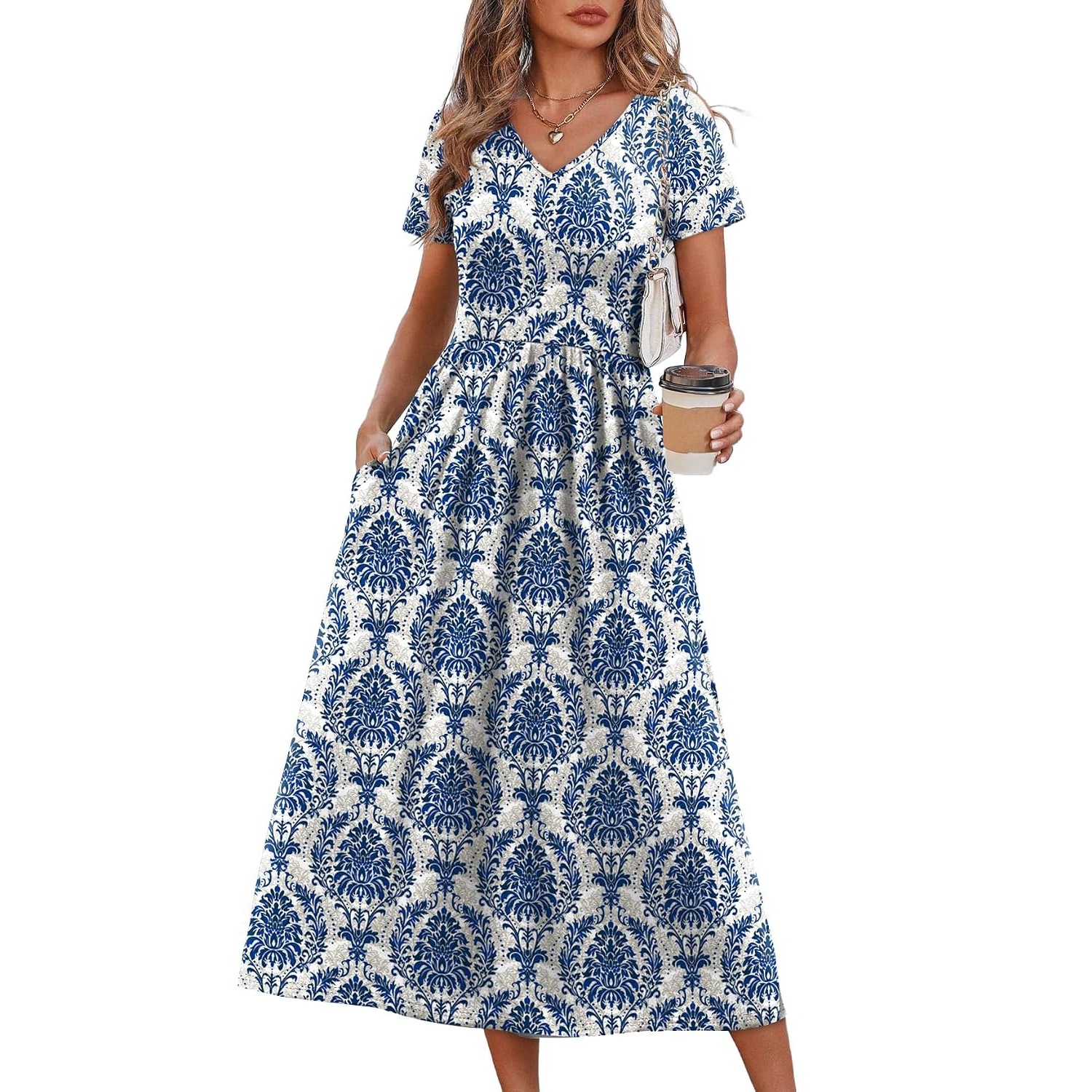 Casual Midi Beach Dresses With Pockets For Women