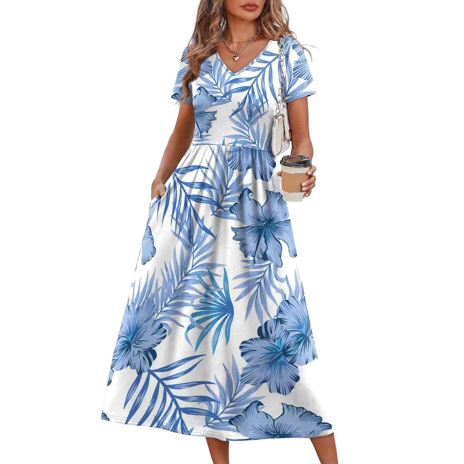 Casual Midi Beach Dresses With Pockets For Women