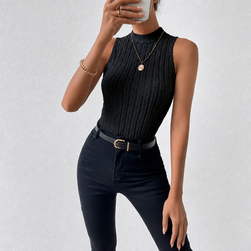 Pack Of 2 Ribbed Sleeveless Crop Tank Top For Women