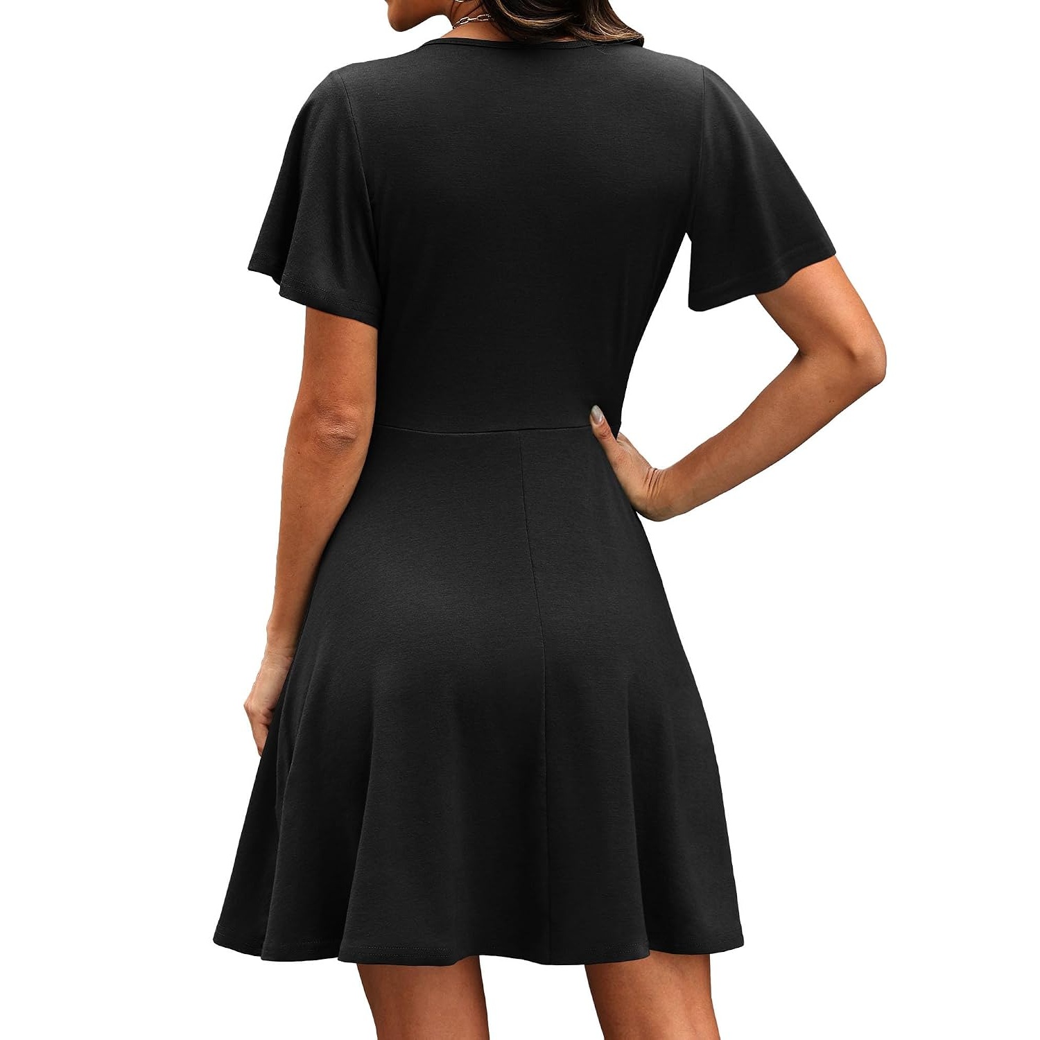 Casual Wrap Ruffle Sleeve Sundress For Women