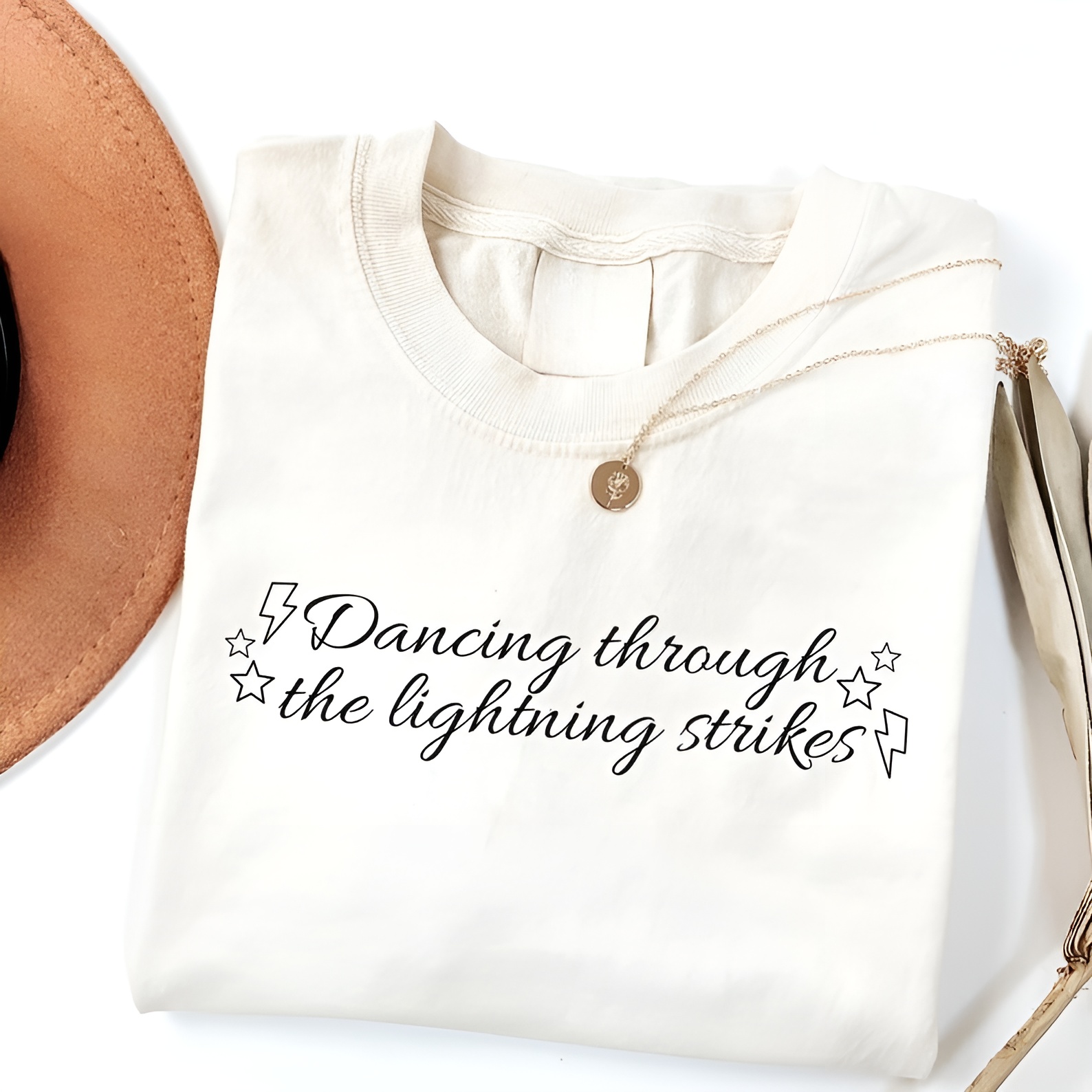 Dancing Through Lightning Strikes Printed Graphic T Shirt