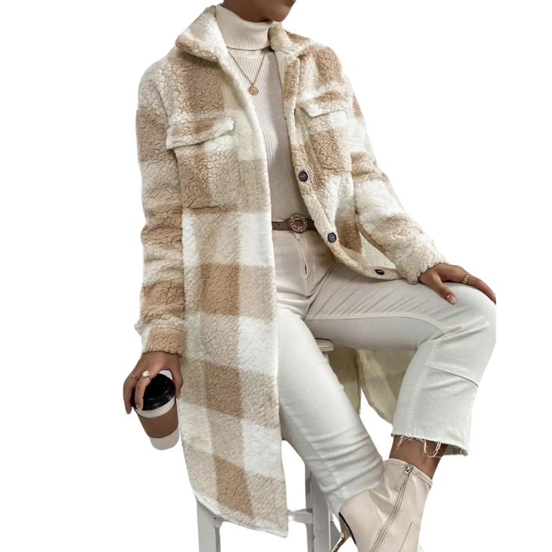 Oversized Button Up Plaid Coat-My Comfy Blouse