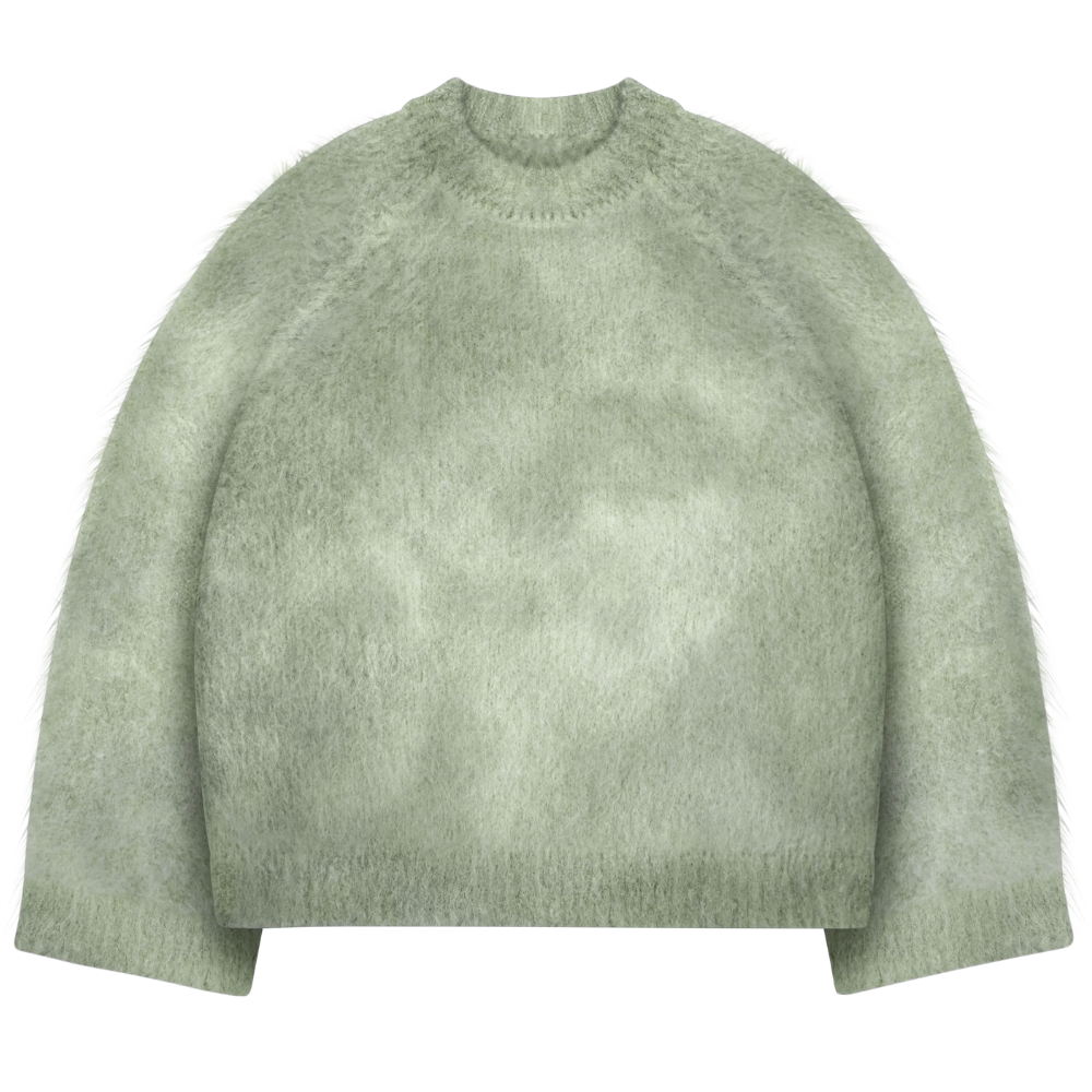 Soft Mohair Knit Sweater With Reversible Textures-My Comfy Blouse