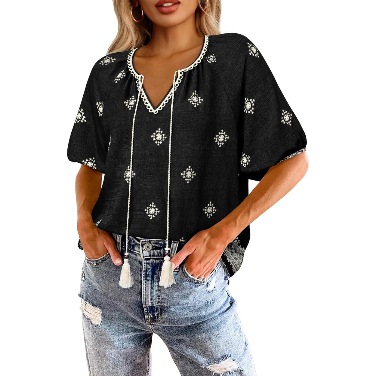 Summer Floral Printed Short Sleeve Blouses Boho Tops 