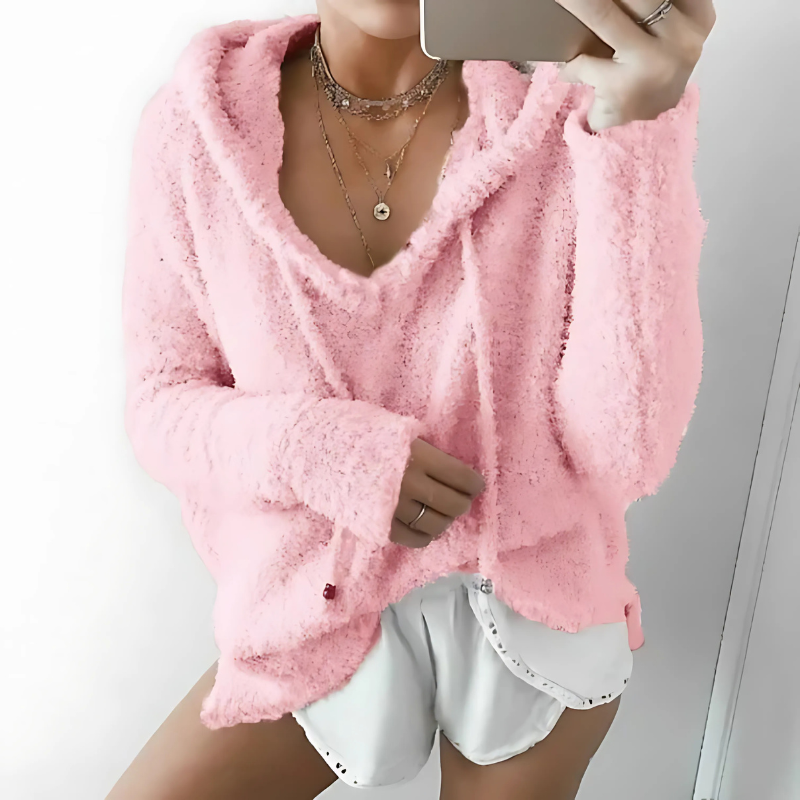 Casual Hooded Drawstring Pullover-My Comfy Blouse