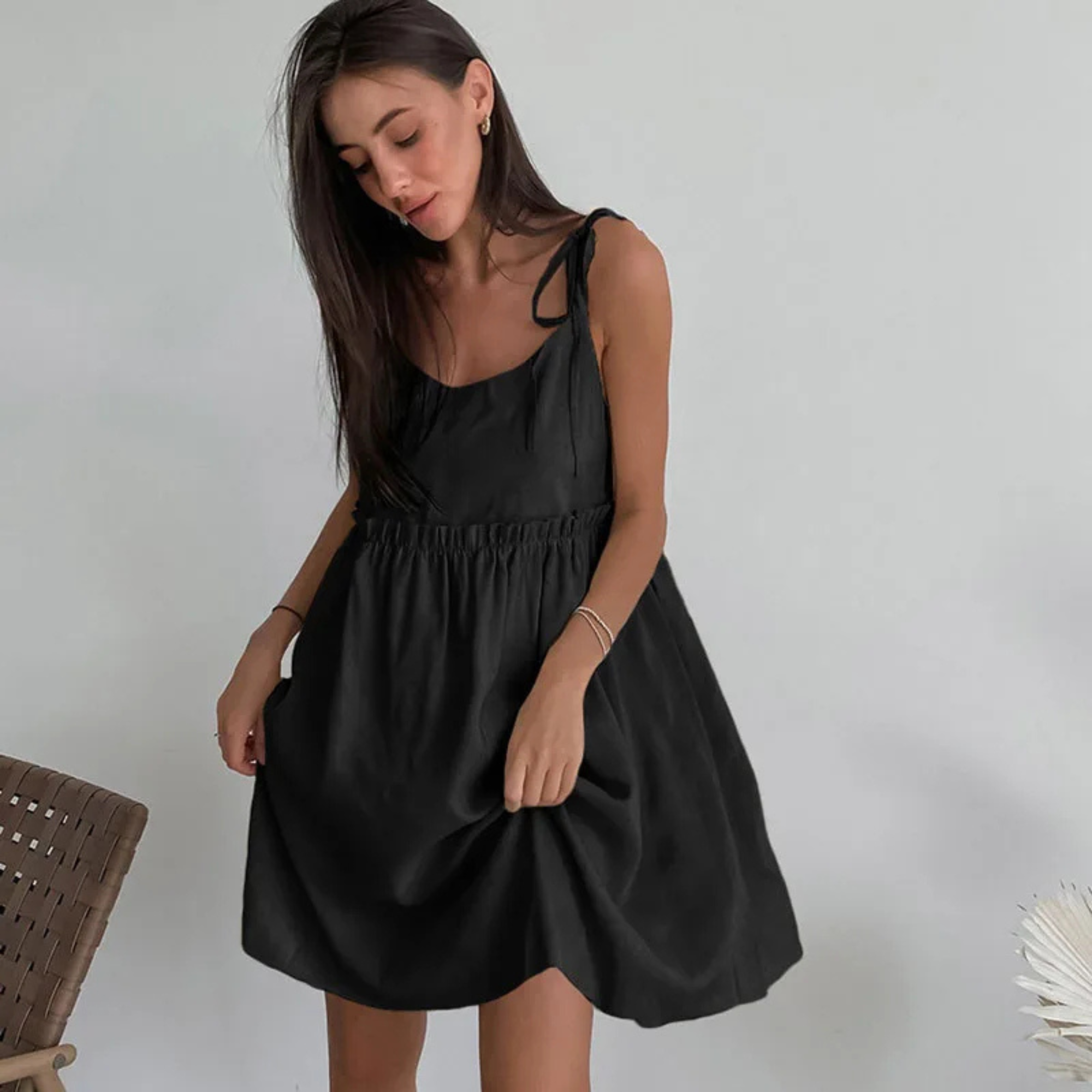 Lace Detail Sleeveless A Line Mini Dress For Women