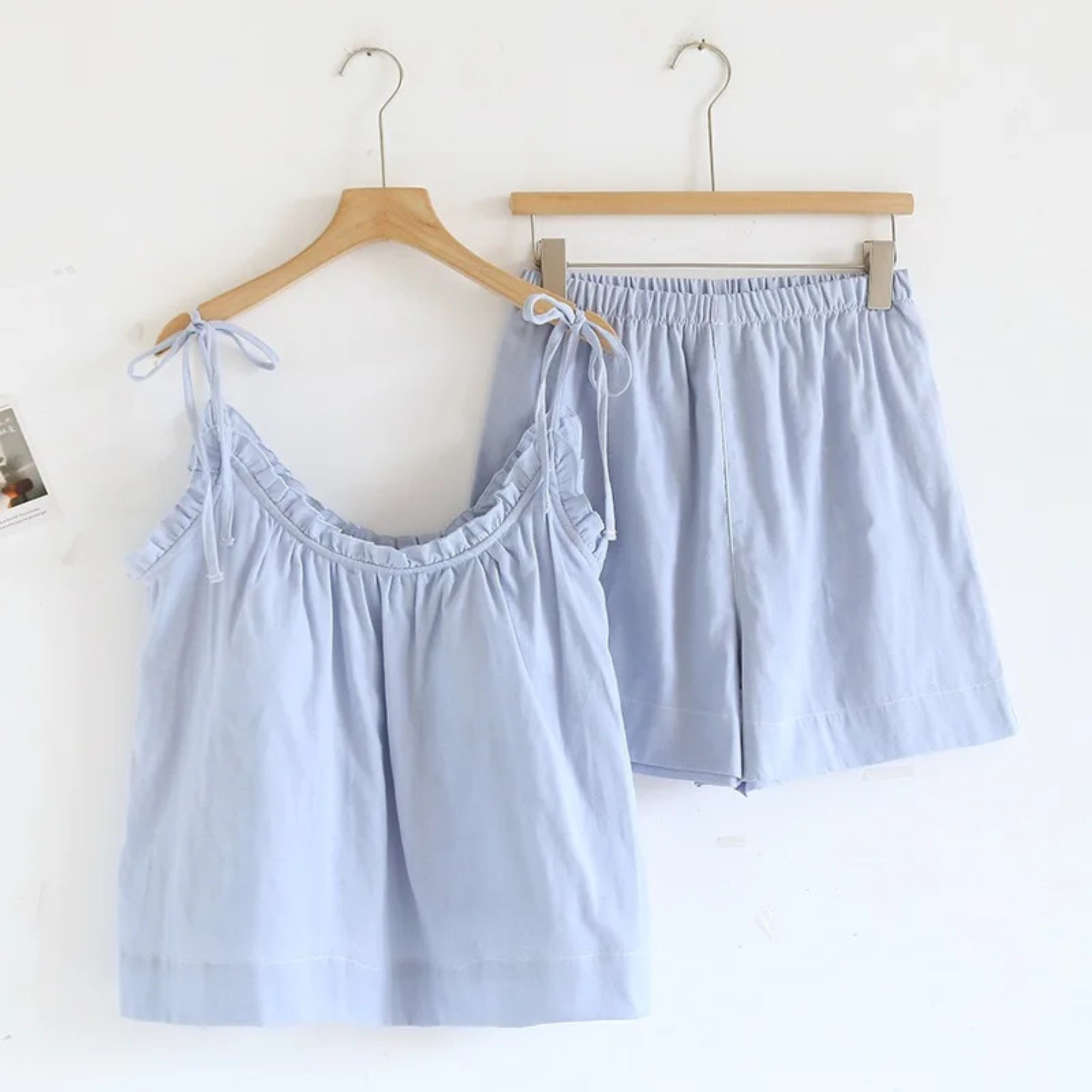 2 Piece Pajama Set With Spaghetti Strap Top And Shorts For Women