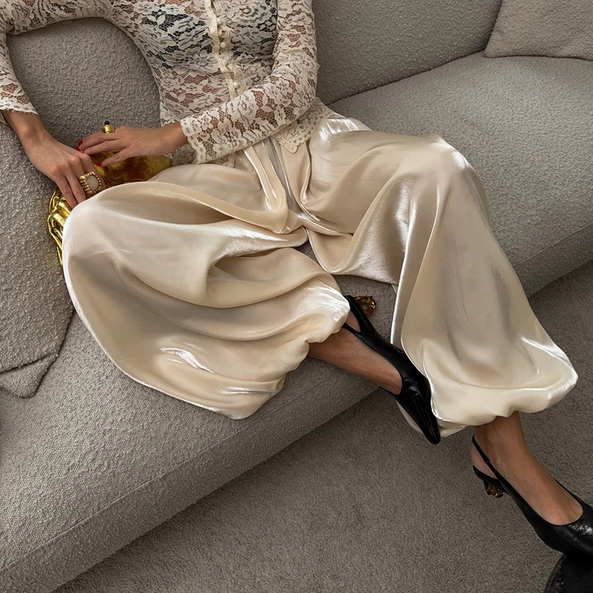 Loose Fit Vintage Design High Rise Long Pants For Women