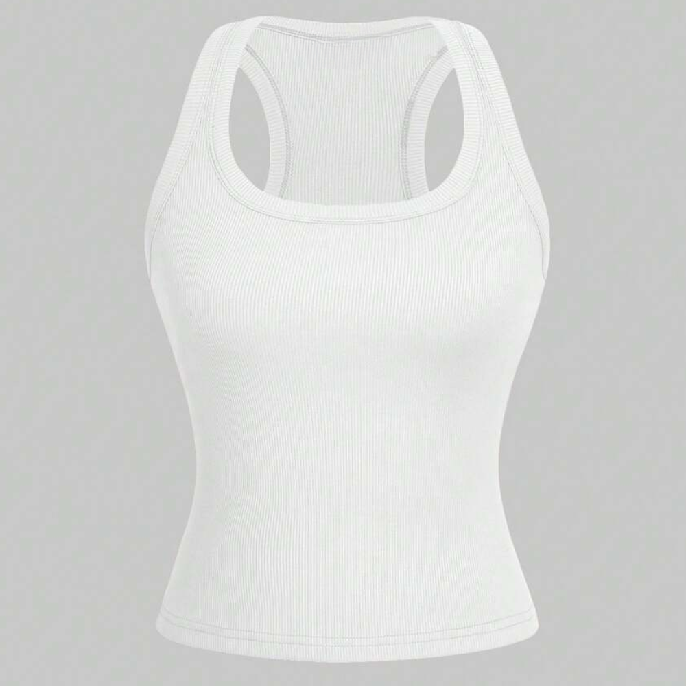 Casual Versatile Sleeveless Fit Square Crop Top For Women