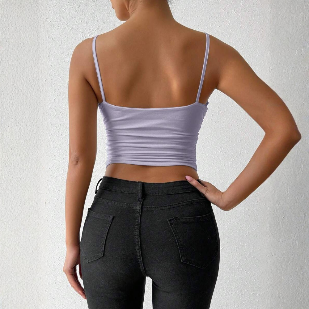 Criss Cross Backless Tank Top For Daily Wear