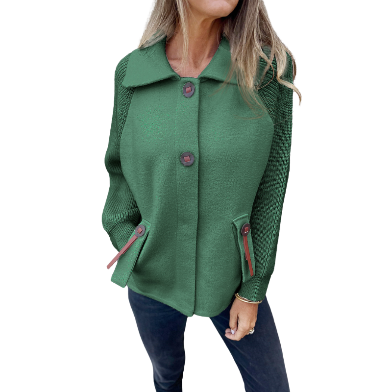 Buttoned Front Casual Knit Jacket-My Comfy Blouse