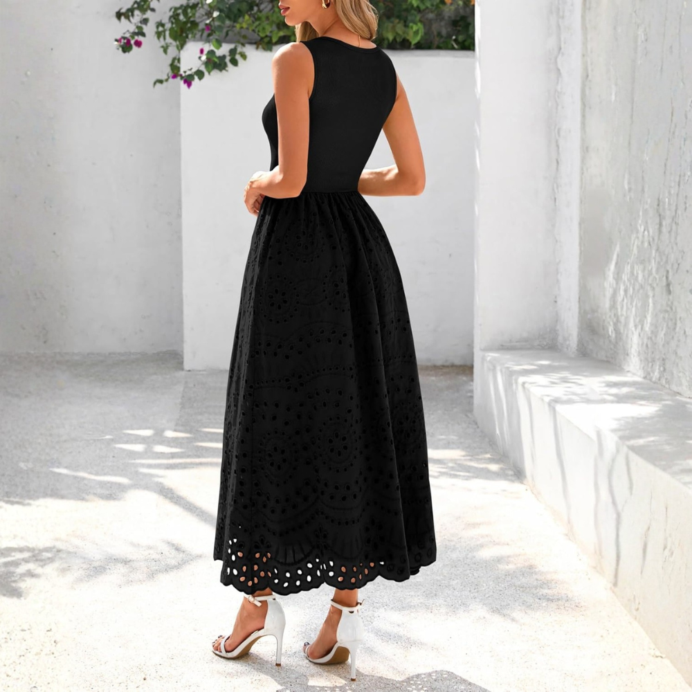 Casual Sleeveless Maxi Dress With Pockets