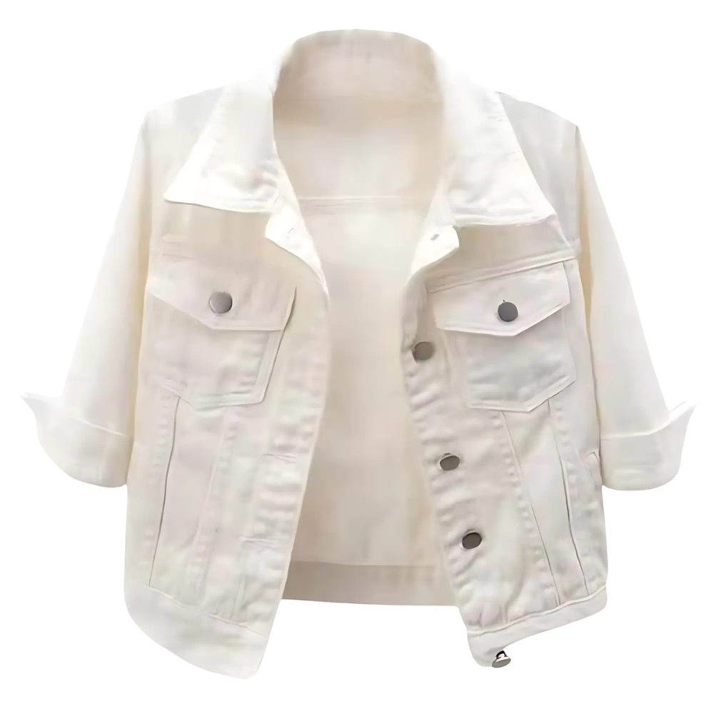 Women Cropped Full Sleeve Denim Jacket