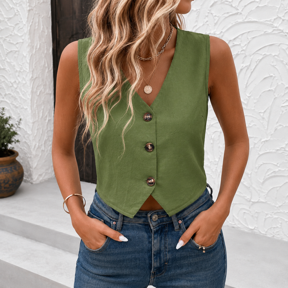 Solid Color Sleeveless Camisole Vest Summer Top For Women
