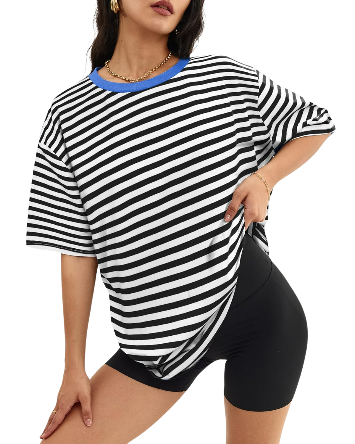 Casual Loose Fit Tops With Short Sleeves And Pullover Design