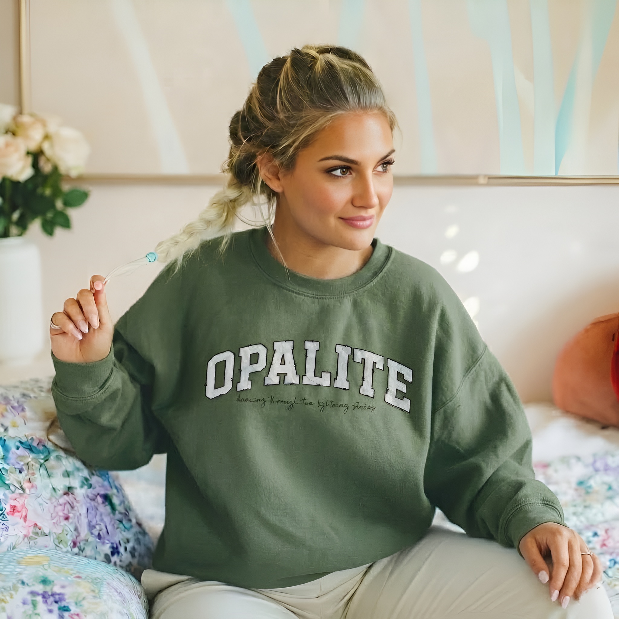 Opalite Printed With Quote And Graphic Design Sweatshirt