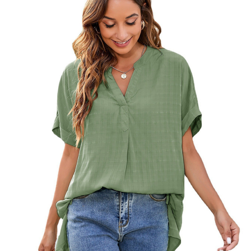 Flounce Hem Semi Formal Shirt-My Comfy Blouse