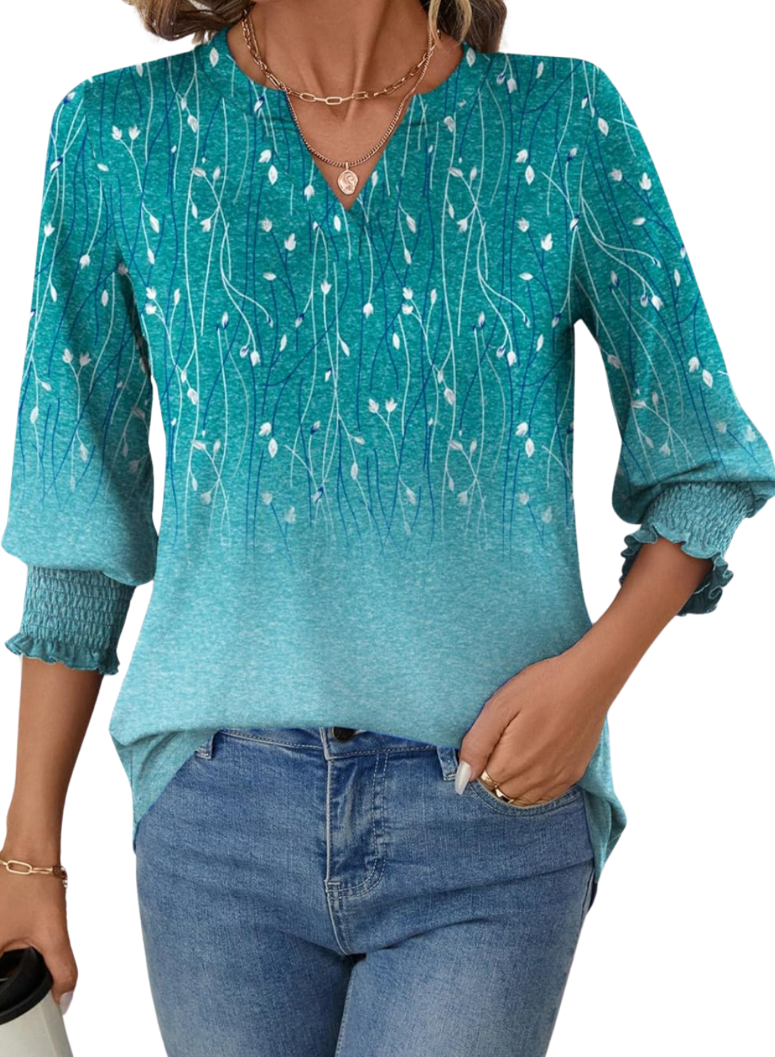 Long Sleeve Summer Blouse With Floral Print For Casual Days-My Comfy Blouse