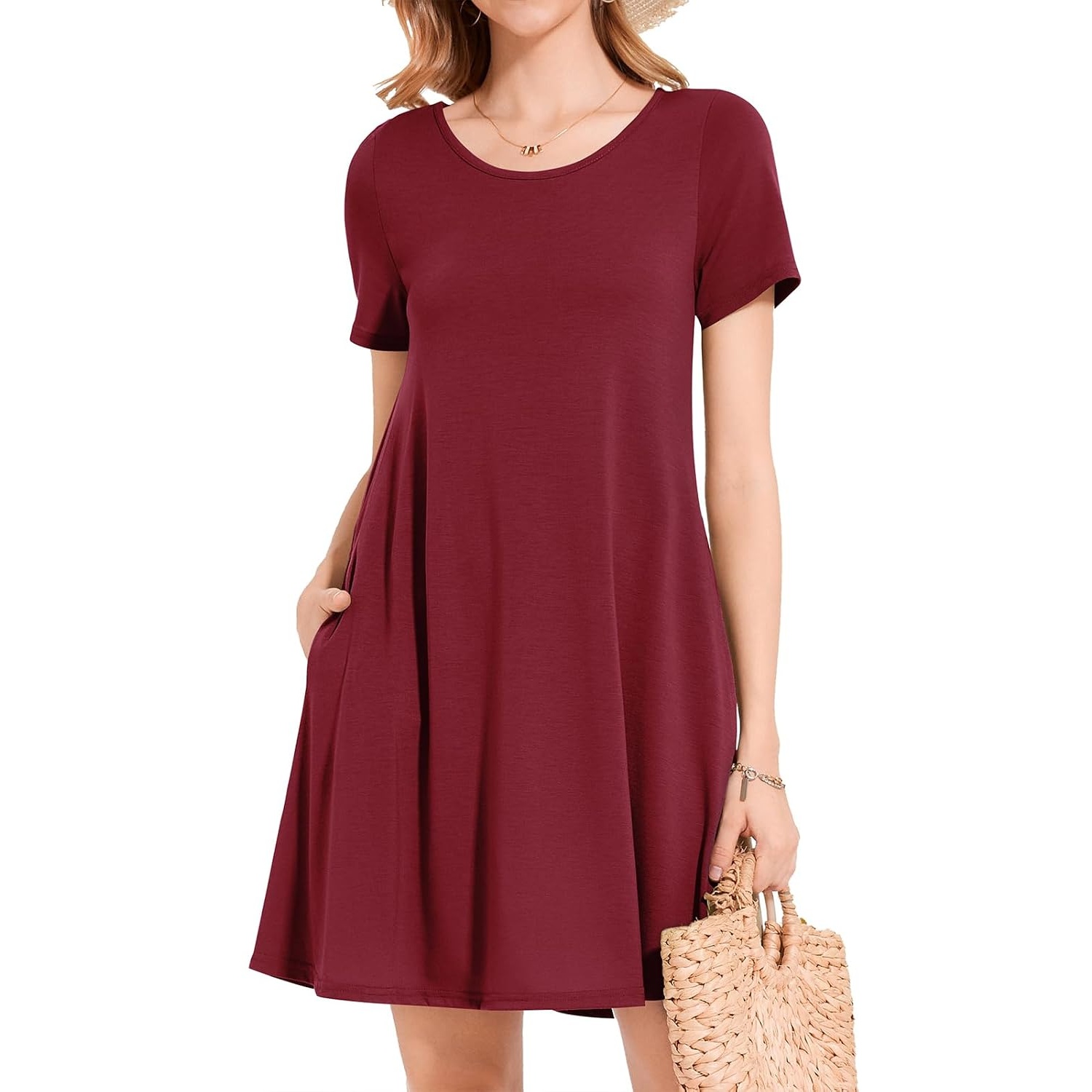 Casual Loose Short Sleeve Beach Dresses For Women