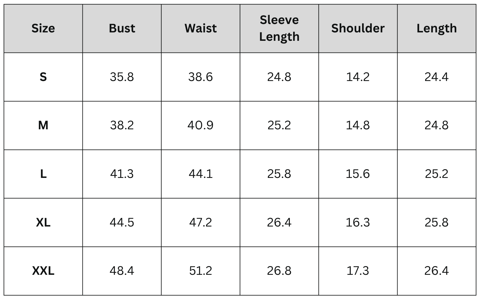 Size Chart