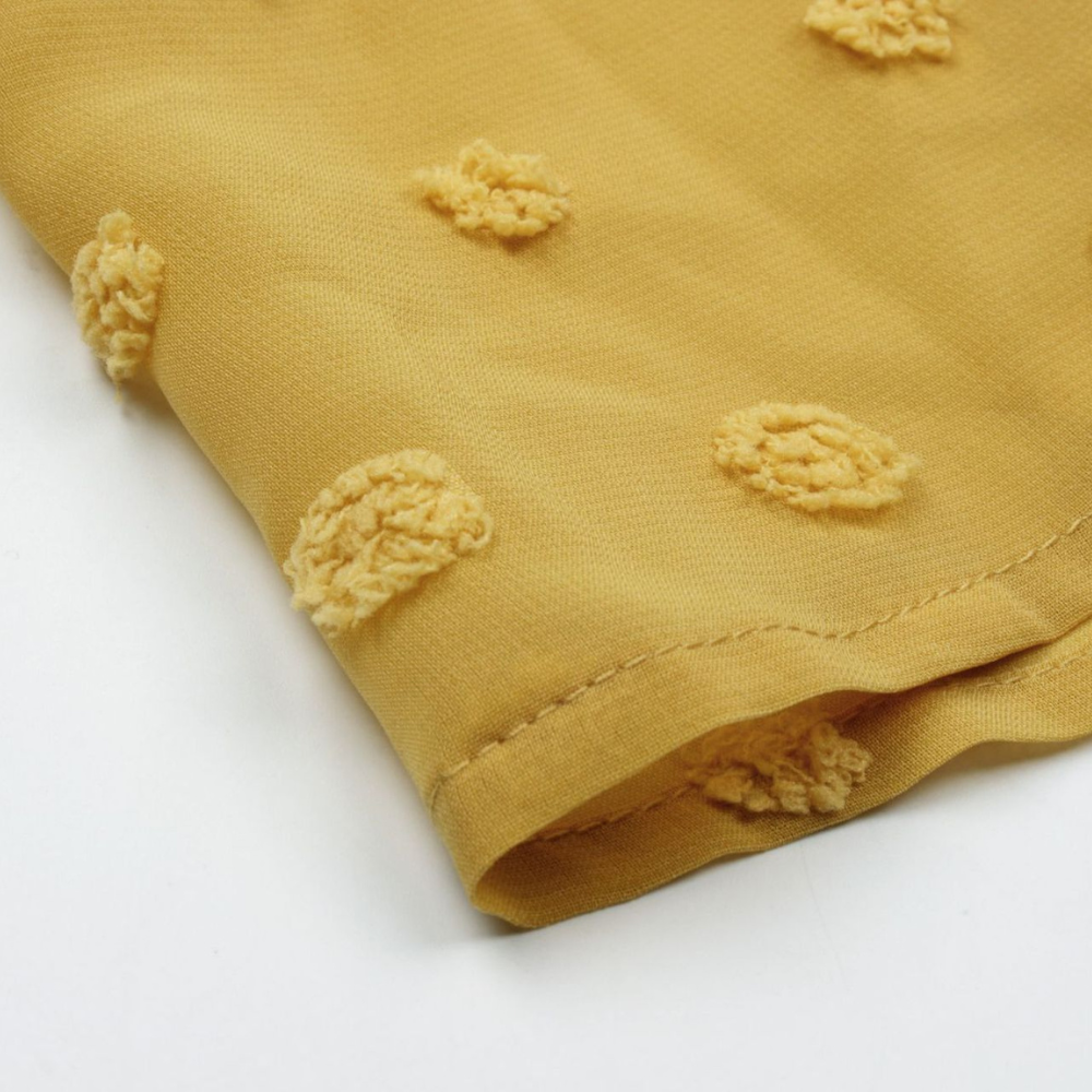 V-Neck Polka Dots Ruffled Blouse-My Comfy Blouse