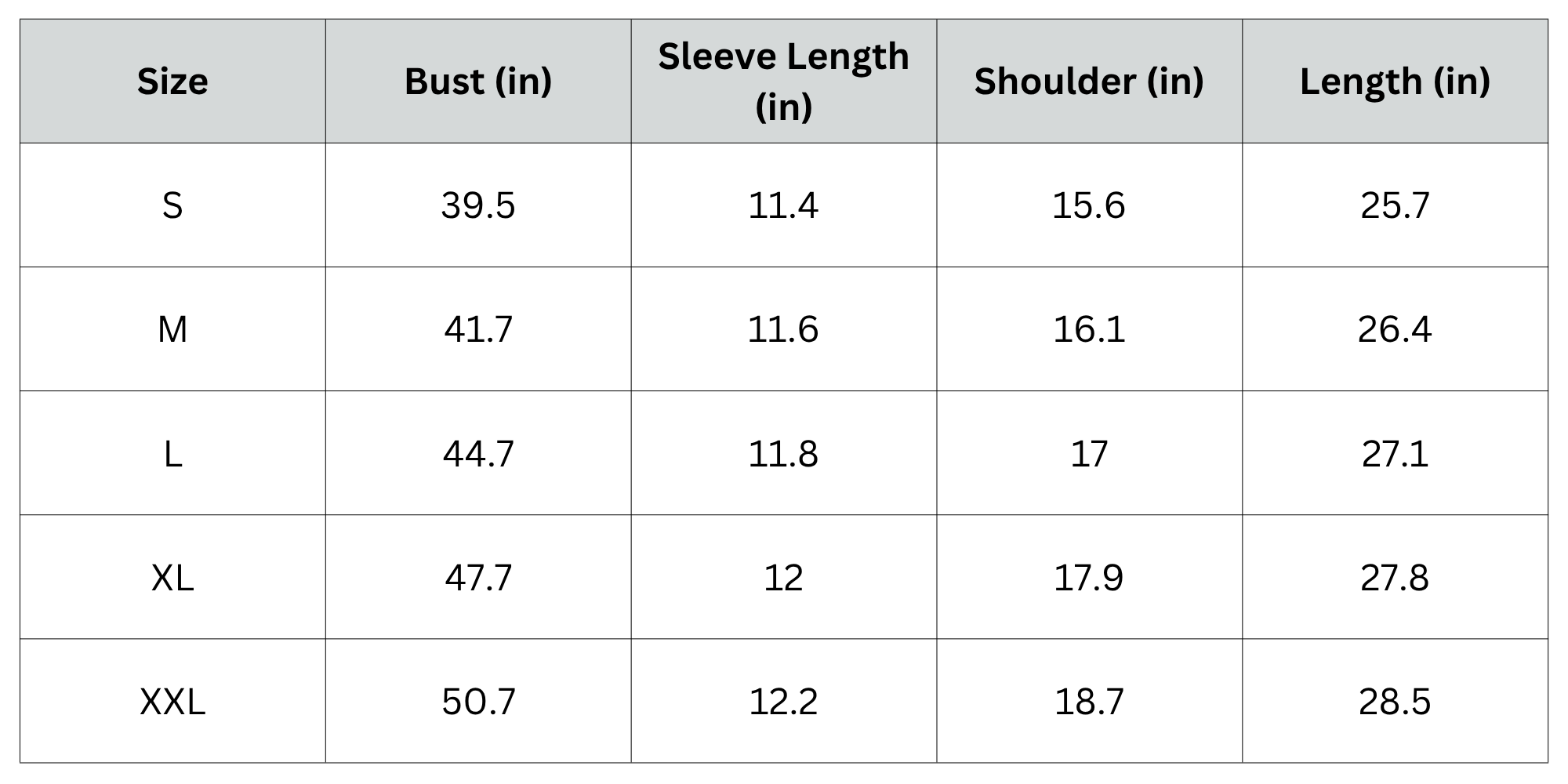 Size Chart