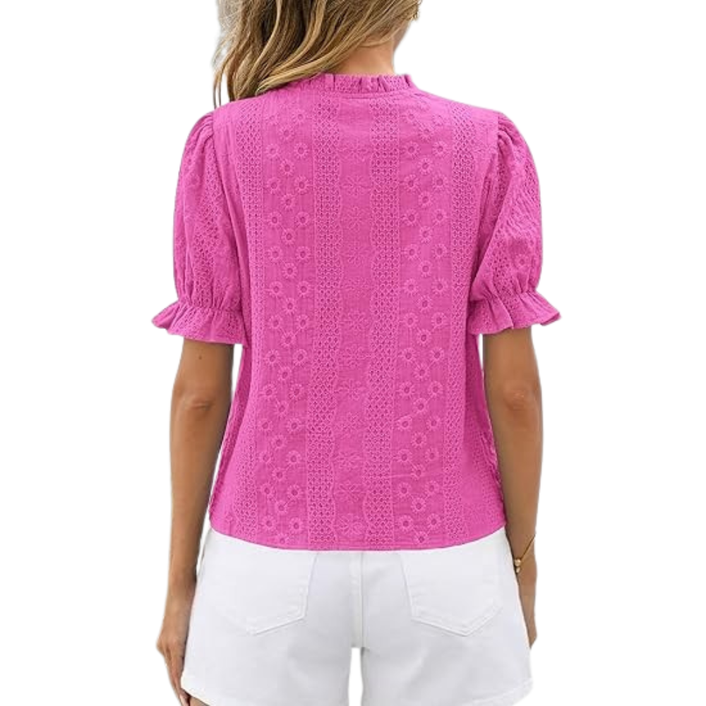 Sleeve Summer Spring Down Boho Embroidered With Button