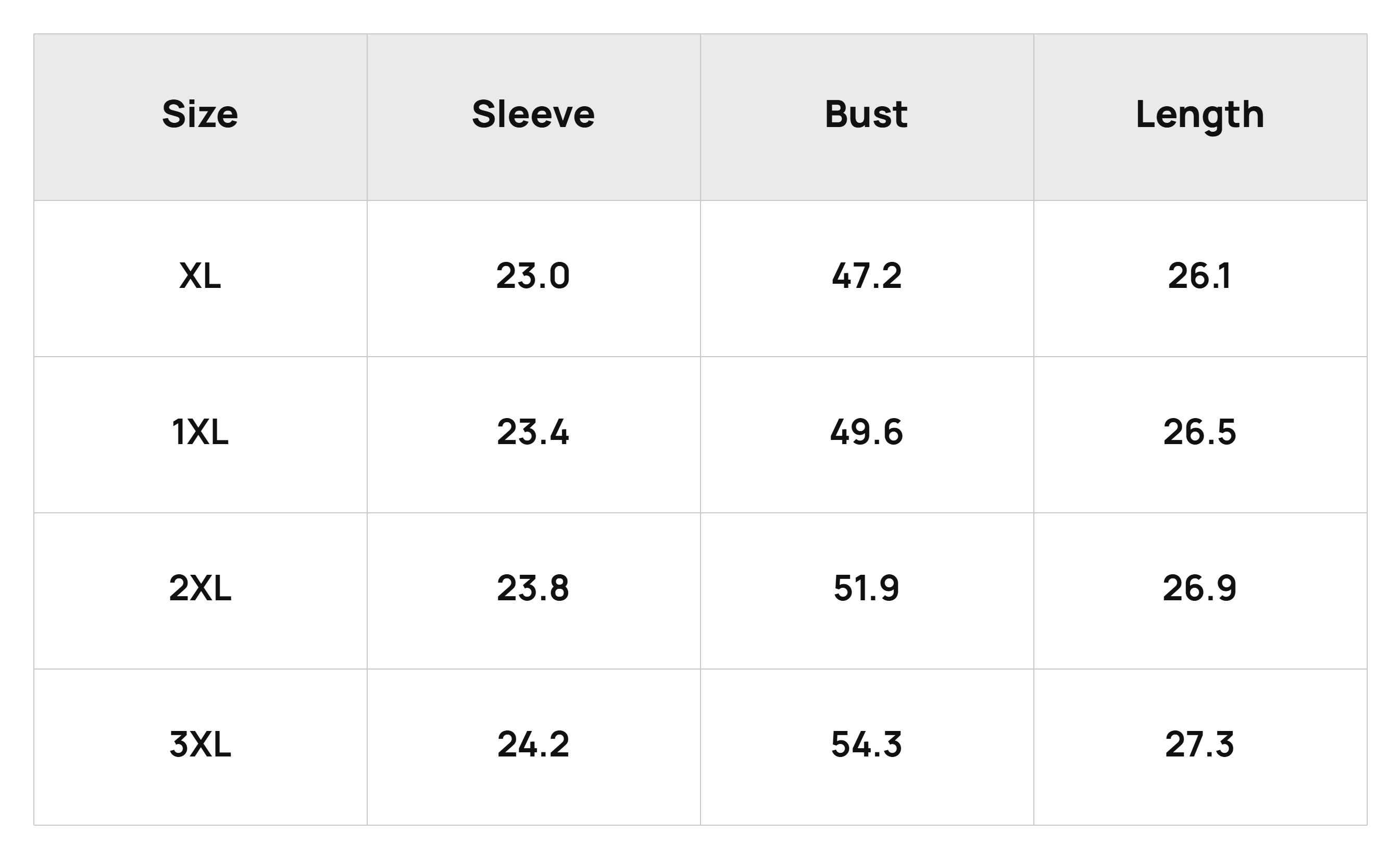 Size Chart