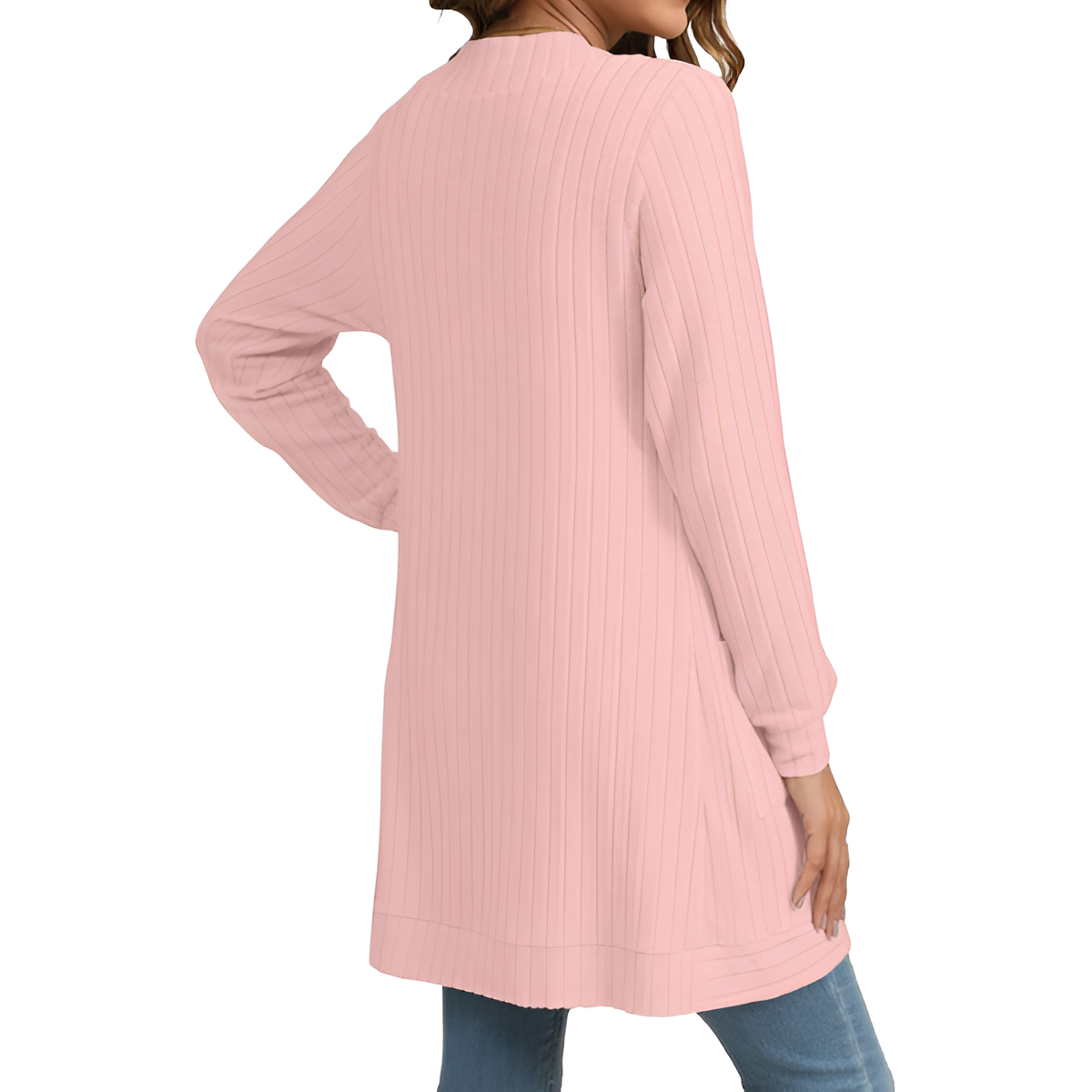 Women Long Sleeve Open Front Cardigan Casual Lightweight Long Cardigans Loose Knit Outwear with Pockets