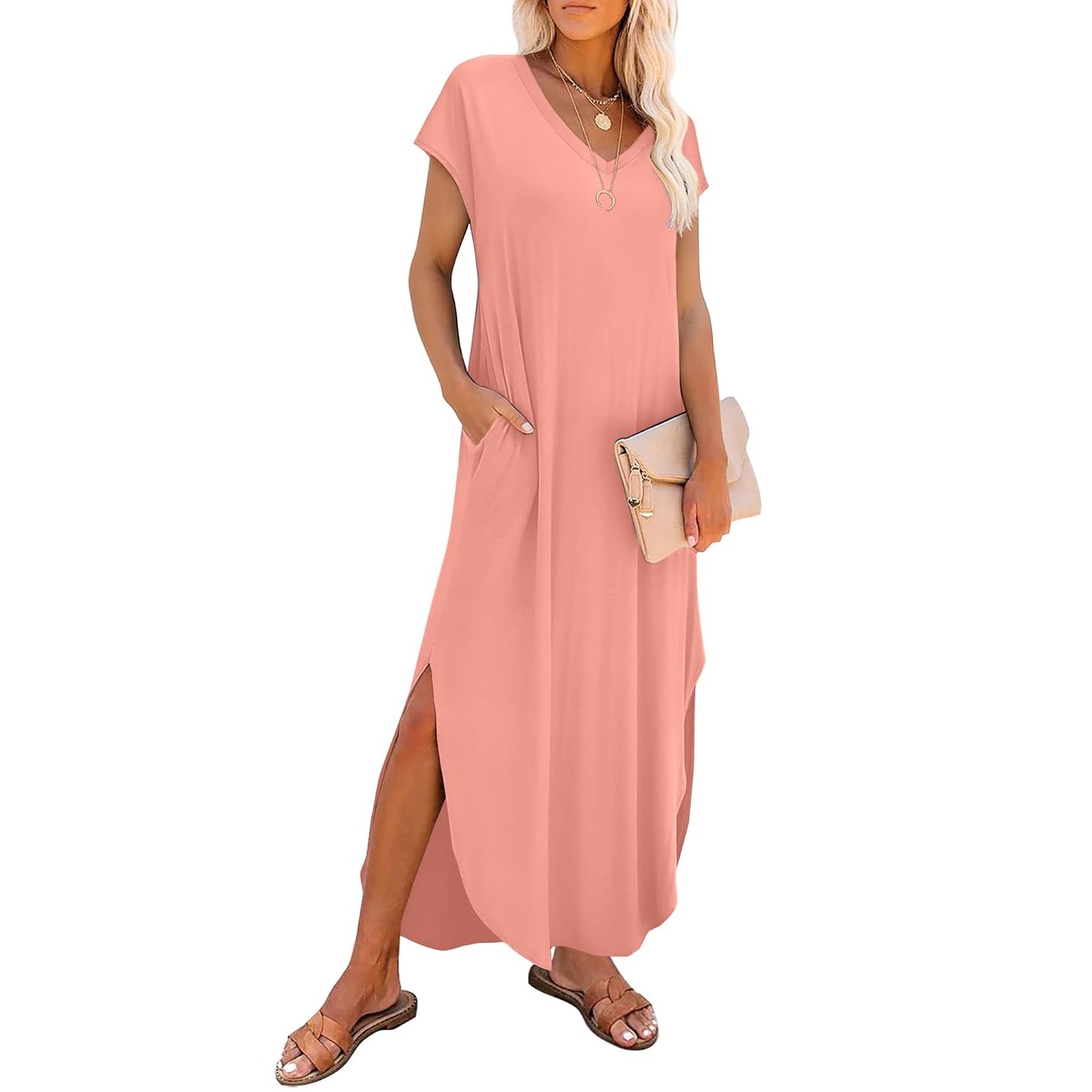 Casual Cap Sleeve Maxi Dress For Summer For Women