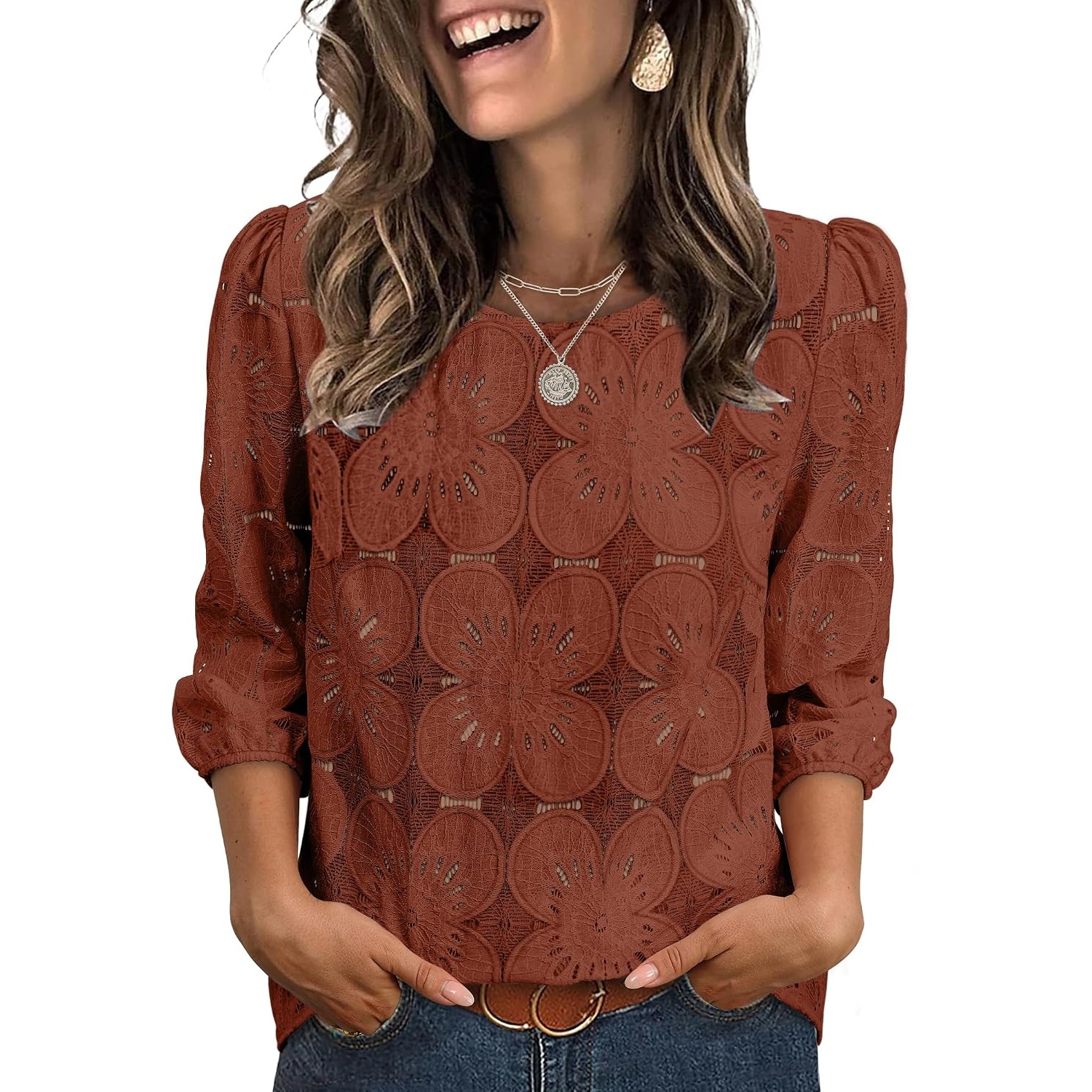 Spring Summer Lace Shirts For Women